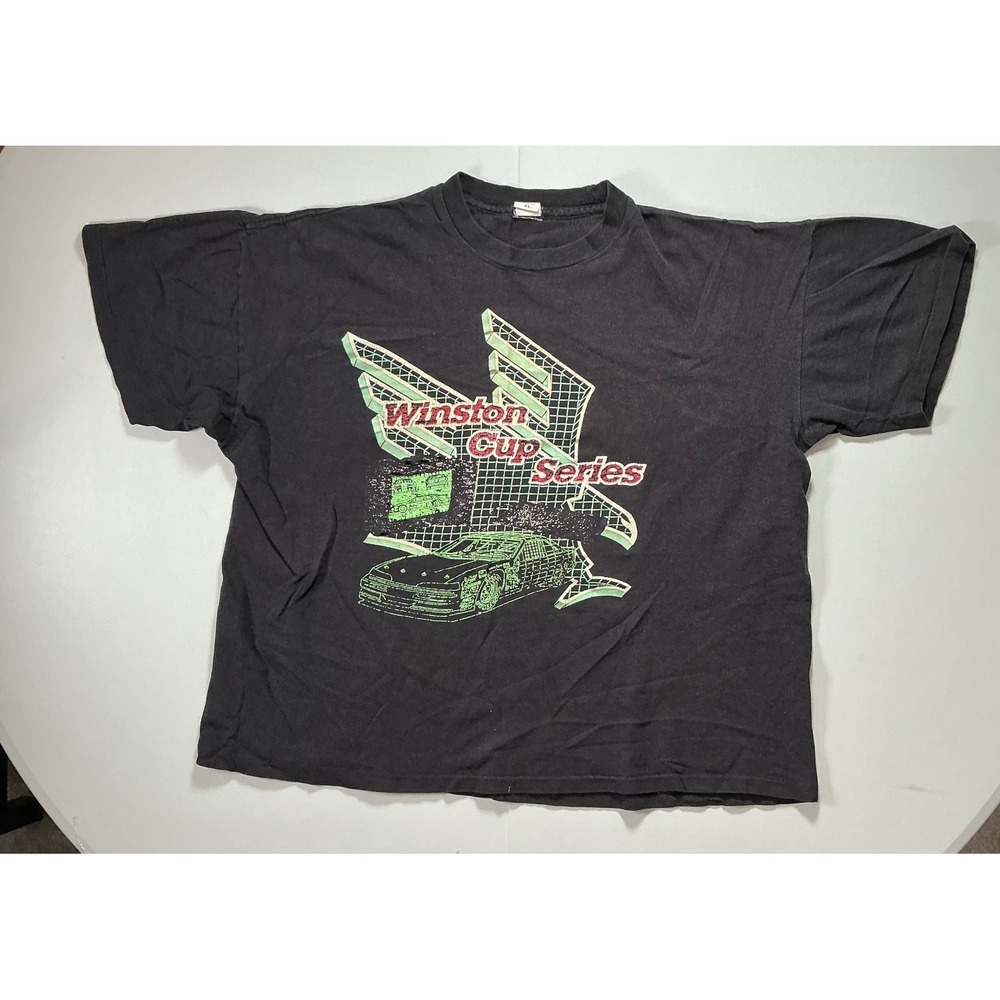 VTG 90s Single Stitch Winston Cup Series Nascar T Shirt Mens XL Black Racing Tee